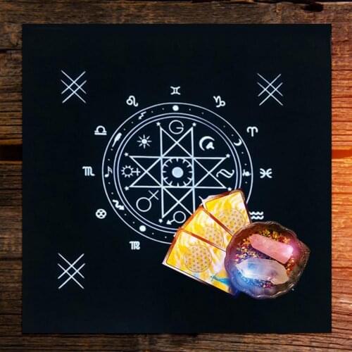 50X50CM Tarot Card Tablecloth Astrology Divination Altar Velvet Cloth Deck Game Board Games Oracle Cards Mat Witchcraft Supplies