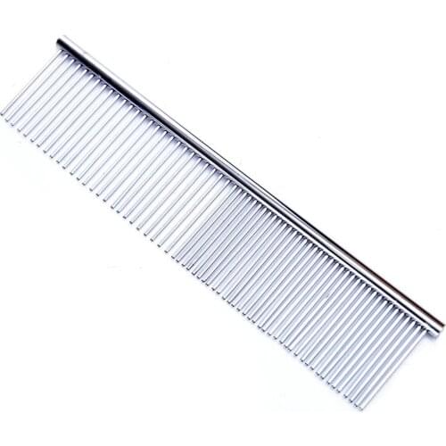 Grooming Comb Stainless Steel Dog Cat Grooming Comb Row Teeth Needle Hair Trimmer Grooming Comb Medium Teeth Grooming CombM