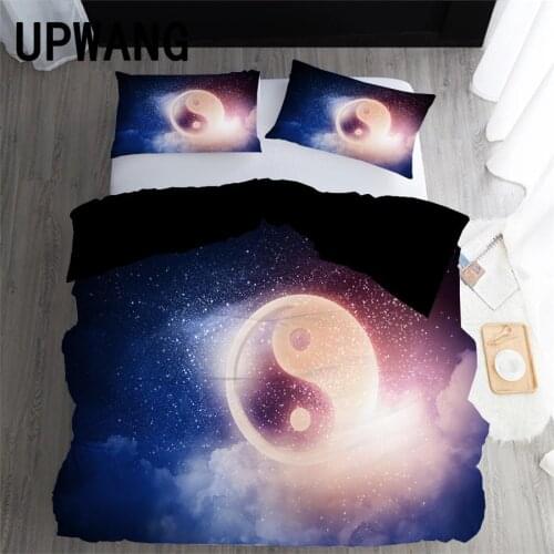 UPWANG 3D Bedding Set Yin Yang Printed Duvet/Quilt Cover Set Bedcloth with Pillowcase Bed Set Home Textiles