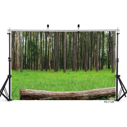 Forest Pine Trees Green Grass Wood Vinyl Backgrounds for Photo Studio Props Photography Backdrops Children Portrait Photobooth