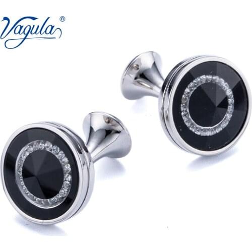 VAGULA Classic Cufflinks Luxury gift Party Wedding Suit Shirt Gemelos Jewelry Button Crystal Cuff links 235