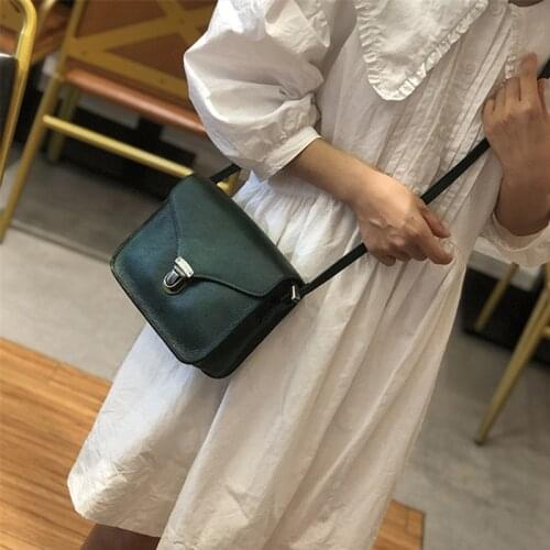 Retro fashion top layer cowhide ladies small messenger bag simple casual natural real leather outdoor work shoulder diagonal bag