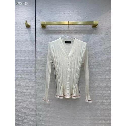 2021 Cashmere Sweater Cardigans Women Runway Fashion V-Neck Long Sleeve Single Breasted Elegant Knitted Outwear Cardigan