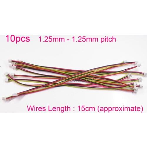 10pcs) 3PIN wires for CCTV cameras accessory 1.25mm TO 1.25mm (connector) yellow black red wires about 15cm length