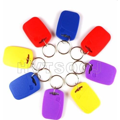100pcs/lot Free Shipping Rewritable Writable IC keyfobs RFID Tag Key Ring Card 13.56MHZ Keyfob