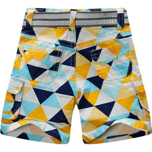 2015 new arrival baby boy plaid shorts adjustable waist with belt cotton 100% XKK03