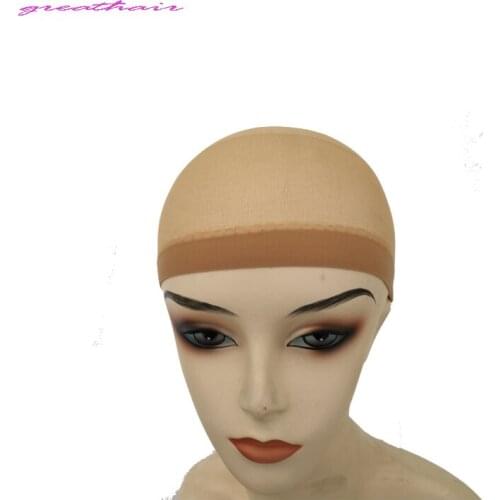 24 pcs (12packs) Deluxe Stocking Wig Liner Cap Snood Polyester Stretch Mesh Weaving Cap For Wearing Wigs Black Brown Blonde