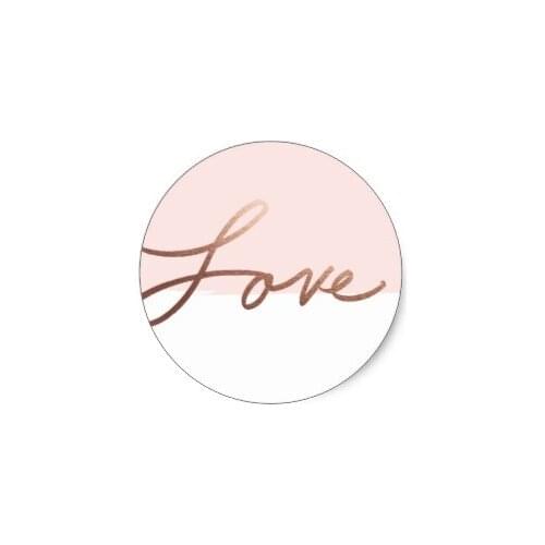 3.8cm Scripted love faux foil wedding sticker