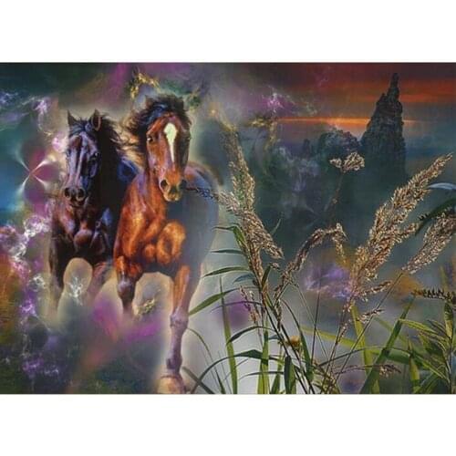 5D round square diamond embroidery animal horses Diy full sets diamond painting mosaic rhinestones painting diy home decor