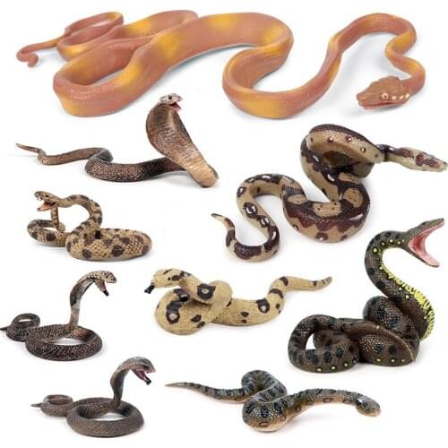 9 styles Simulation Python Figure Collectible Toys Snake Animal Action Figures Kids Animal Sandtable Scene Toys