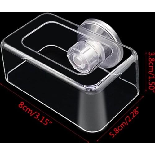 Aquarium Fish Feeder with Suction Cup Transparent Acrylic Fish Tank Feeding Ring