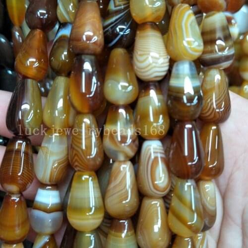 Free shipping Women Fashion Jewelry 10x16mm Onyx Carnelian Water Drop Women Men Spacers Art Loose Beads 15.5" FG7880