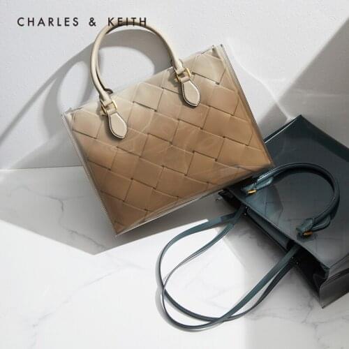 CHARLES＆KEITH New Arrival for Summer 2021 CK2-50671221 Womens large capacity transparent one-shoulder tote bag