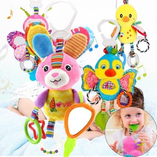 Infant Toys for Babys Rattles Car Hanging Toys Bed Winding Plush Rabbit Stuffed Animals Toddler Room Decor Sensory Toy Boys Girl