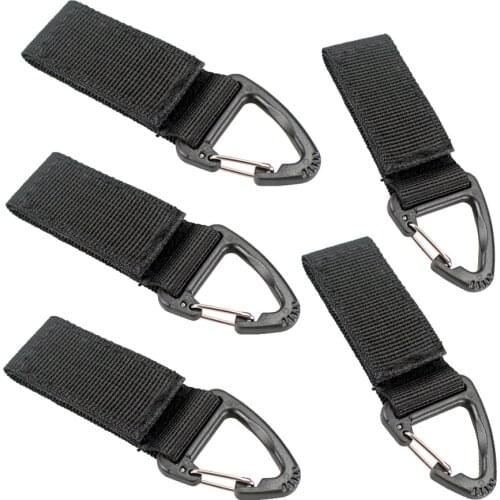 Outdoor EDC Molle Webbing Clip Tactical Nylon Ribbon Keychain Camping Hiking Backpack Clasp Hook Carabiner Fastener Hook Buckle