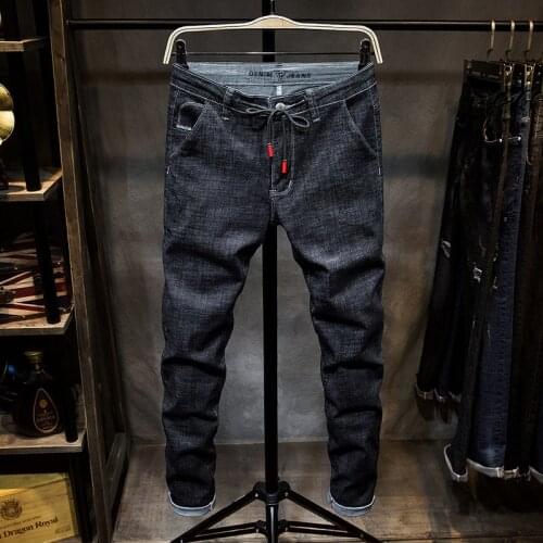Jeans Men Skinny Washed Casual Solid Black Spring Summer Denim Jean Slim Retro Straight Male Quality