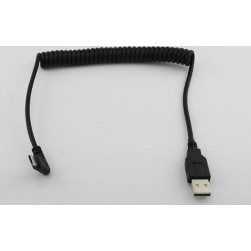 10pcs Spiral Coiled USB 3.1 C-Type Male Angled to USB 2.0 A Male Plug Charging Adapter Cable Cord 1.5m 5FT