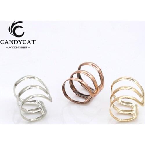 Korean U-shaped Ear Bone Clip Creative Three Circle Stud Earrings Without Pierced Trendy Womens Jewelry for Party Gifts 2020