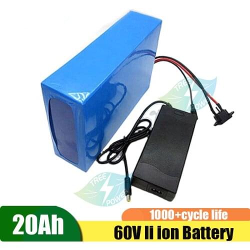 60v 20Ah 30Ah 40Ah 50Ah lithium li ion battery with BMS 1500W for electric motor ebike scooter+3A 67.2V charger