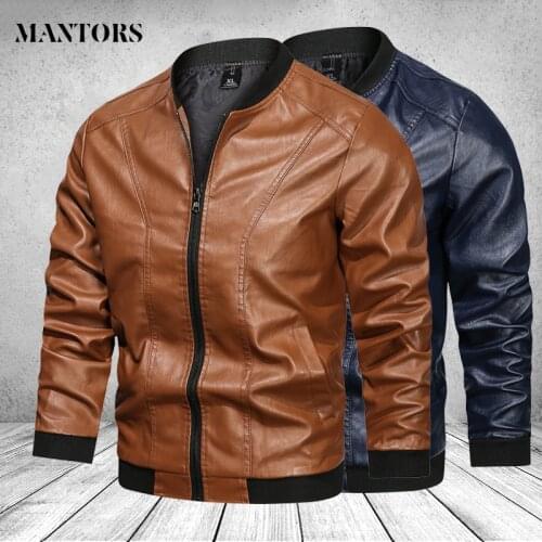 Motorcycle Jacket Men Punk Autumn Fashion Casual Pu Leather Jacket Mens Brand Clothing Zipper Windbreaker Bomber Leather Coat
