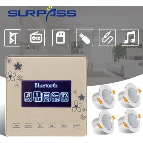 Bluetooth Wall Amplifier With Ceiling Speaker Cheap Package For Home Theater Background Music System Wall Controller Combo