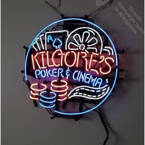 Poker Cinema Neon Signboard Neon Light Sign Real Glass Tube Handcrafted Store Business Display lamp personalized custom made