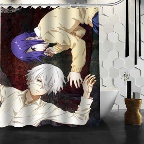New Arrival Tokyo Ghoul Shower Curtain Polyester Fabric Printing Bathroom Curtain 3D Waterproof Bathroom Products With Hook