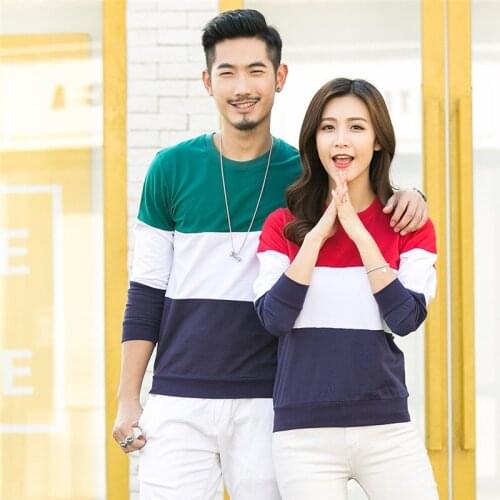 Love Couples Tops Family Matching Outfits Mommy Daughter Striped Sweater Dad Son Striped T-shirt Long Sleeve Pullover for Family