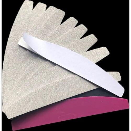 1 pc plastic base and 10 pcs zebra removalble pads replacement sandpaper pads halfmoon shape nail file 100/180/240