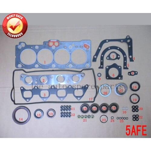 5A 5AFE Engine complete Full gasket set kit for Toyota Corolla/Soluna vios/Sprinter 1498cc 1987-02