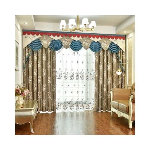 European top royal villa velvet embroidered curtains for living room high quality classic multicolor curtains for bedroom shaded