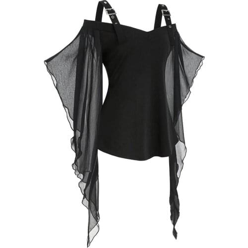 Medieval Steampunk Womens Off Shoulder T-shirt Bandage Vest Stage Viking Pirate Cosplay Costumes S-5XL Halloween witch costume