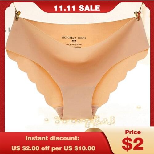 Womens Briefs Seamless Panties For Woman Sexy Underwear Low-Rise Lingerie Female Ice Silk Underpants Soft Knickers