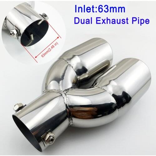 Universal Car Tail Muffler Cover Accessories 63mm 2.5" Diameter Inlet Rear Exhaust Tip Silencer End Pipe Trim Decoration