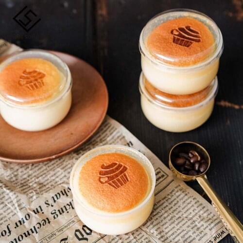 High quality u shape transparent baking candy pudding jelly chesse plastic cups 140ml diy cake cup with lid kitchen accessories