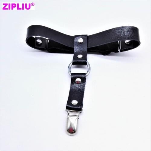 Women New Punk garter Handmade Adjustable & Elastic Punk Spandex Leg Ring Stocking gourd clip black Suspender O-round Gothic