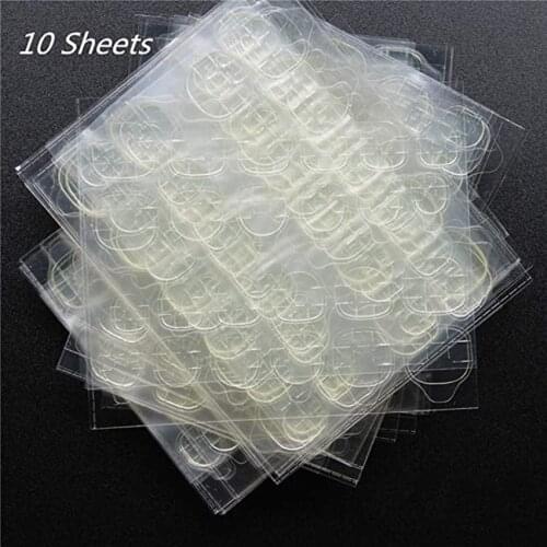 10 Sheets nail glue Adhesive Sticker Jelly Double Sided Adhesive Tabs Nail Glue Sticker