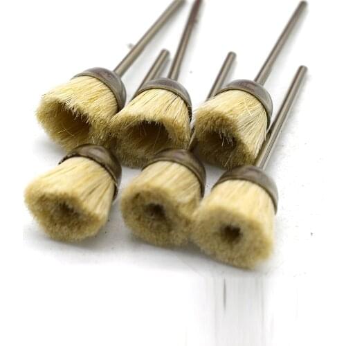 100PCS Soft Polishing Cup Brush Wheels Bristle Buffing Rotary Tool 2.35MM Shank