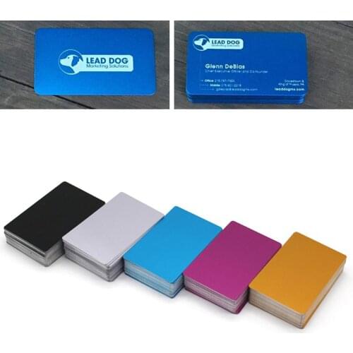 100Pcs Blank Engraved DIY Custom Metal Smooth Business Visiting Name Cards Aluminium Alloy Business Card Display
