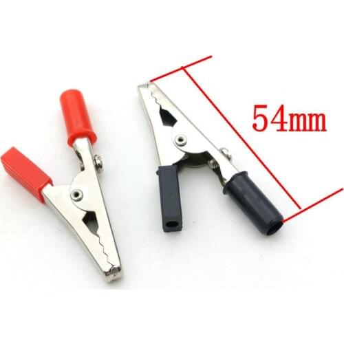100pcs solid Alligator Clip Clamp Connector 55mm with Screw Red and Black