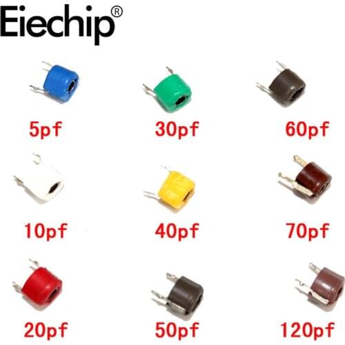 20pcs 6mm trimmer capacitor JML06-1 5PF 10PF 20PF 30PF 40PF 50PF 60PF 70PF 120PF adjustable capacitor standard trimmer capacitor