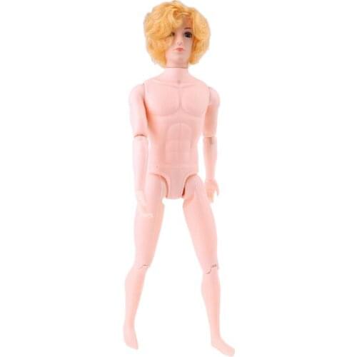 30cm 12 Moveable Jointed Nude Naked Dolls Doll Body Yellow Hair for Ken Boy Male Man Boyfriend Prince DIY Toys