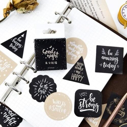 45pcs/Box Scrapbooking Book Label Good Wishes Paper Stickers DIY Stationery Seal Diary Decoration Craft Household Supplies