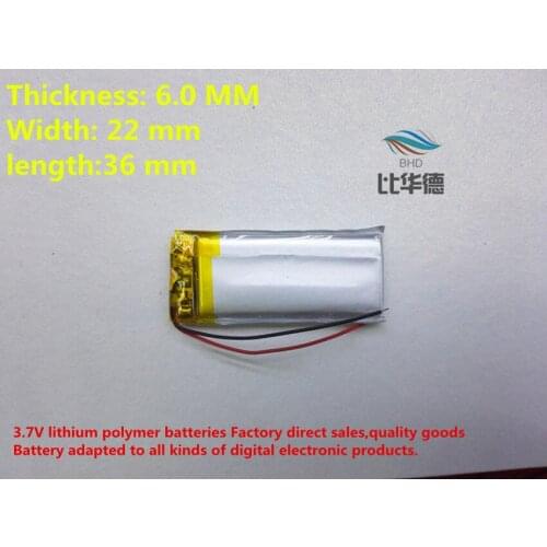 602236 450mah lithium-ion polymer battery quality goods quality of CE FCC ROHS certification authority
