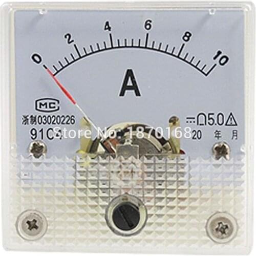 91C4 DC 0-10A Analog Ammeter Panel AMP Current Meter Gauge Amperemeter Amperimetro 91C4 Discount