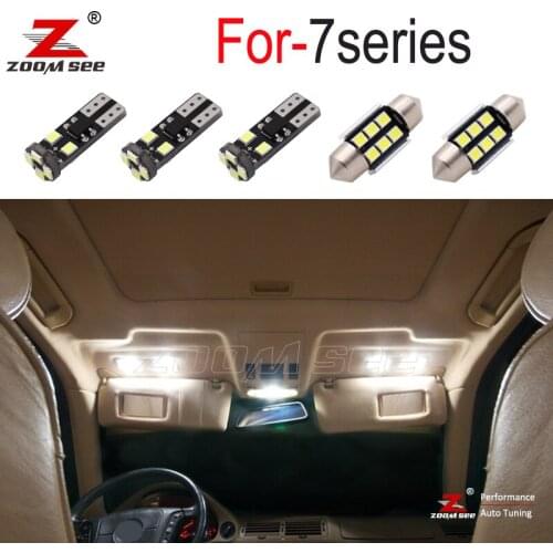 White LED footwell trunk lamp + LED Interior dome map Lights + mirror bulb for bmw 7 series E32 E38 E65 E66 F01 F02 (1989-2015)