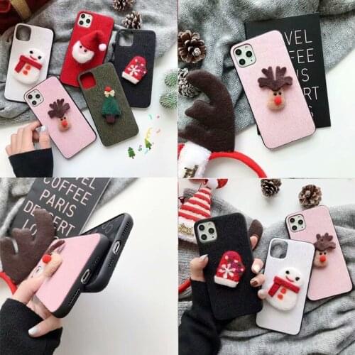 Cute Furry Braid Winter Christmas Plush Case For Samsung Galaxy A60 A50 A50S A30S A40 A30 A20 A10 M30 A40S M20 M10 Hard Case