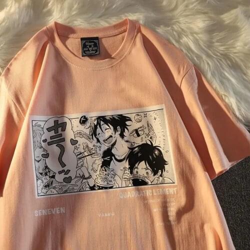 Harajuku Summer t-shirt Streetwear women clothing punk top shirt clothes Japanese anime T-shirt size short sleeve loose casual