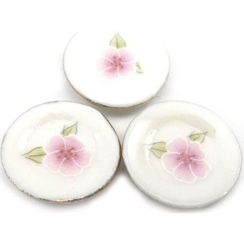 18mm Ceramic Plate Miniature Ornament, Chinese Style Miniature Dish 50pcs/Lot Free Shipping