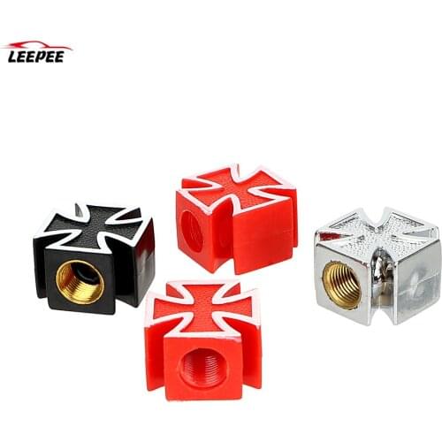Car Styling Car Wheel Tyre Stem Air Caps Universal 4pcs/lot for Bicycle Motorcycle Car Tire Air Valve Cap Covers Cross Style